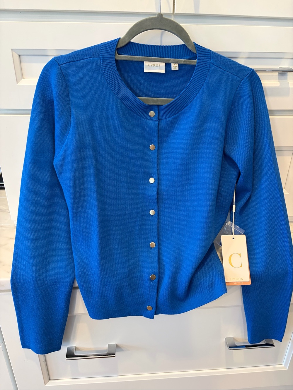 Cyrus Women's Cobalt Blue Button-Front Cardigan